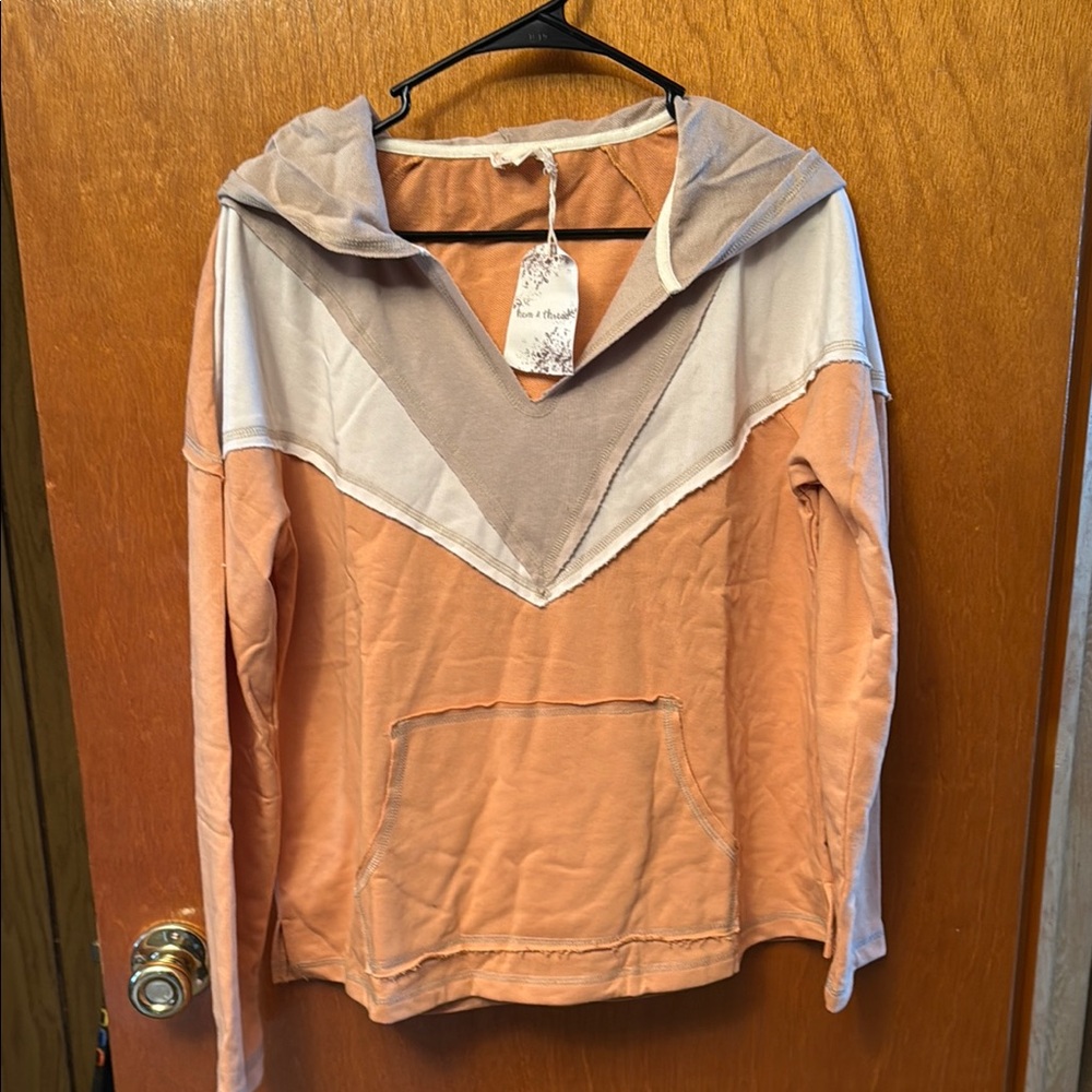 Colorblock Hoodie with Front Pocket